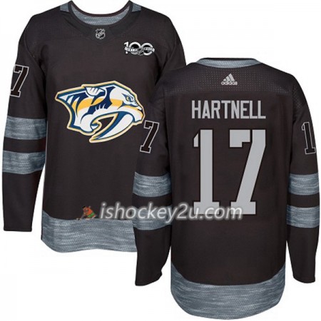 Mænd NHL Nashville Predators Trøje Scott Hartnell 17 1917-2017 100th Anniversary Adidas Sort Authentic